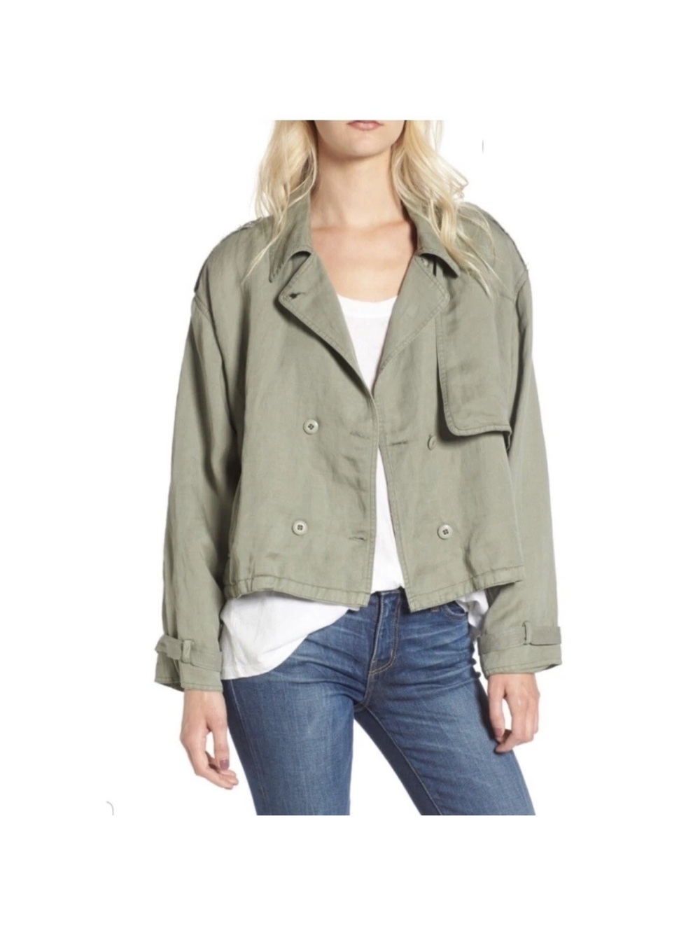 Rails Olive Utility Cropped Jacket Size L